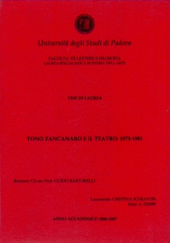 Copertina di Tono Zancanaro e il teatro: 1975-1981