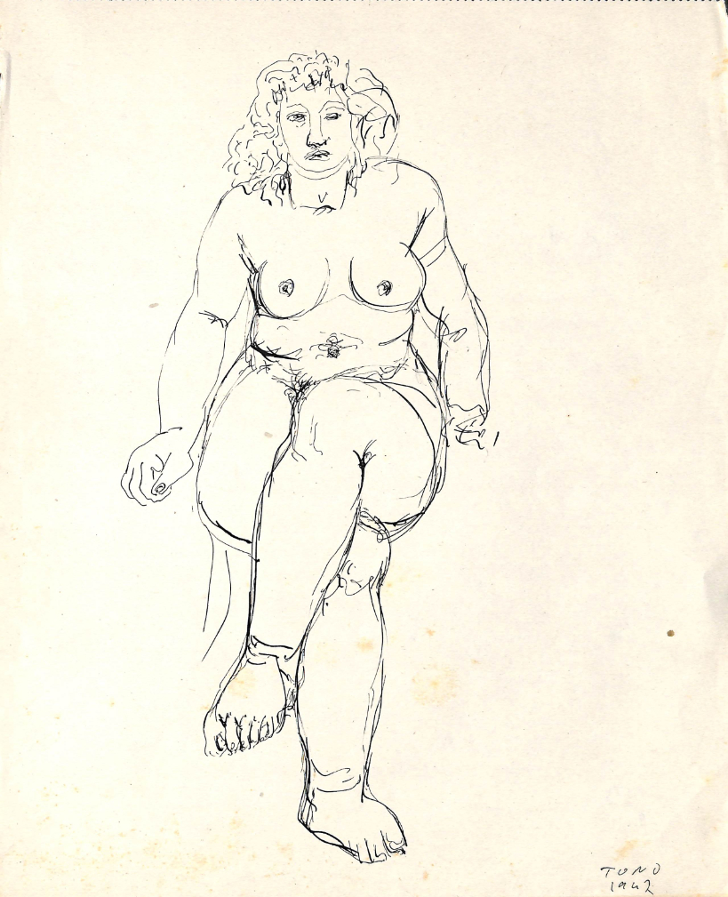 Studio per Levana, china al tratto del 1947, dim. cm 26 x 22